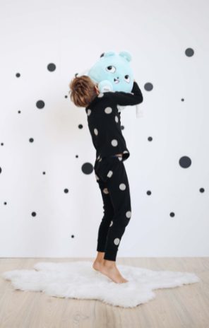 Pyjamas - black with grey dots, 10 years - 4