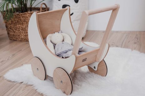 Toy pram bedding - poppy field grey  - 3