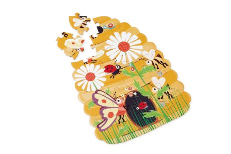 Two-sided puzzle - flowers & bees - 4