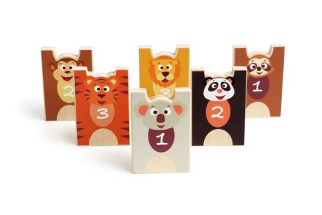 2-in-1 stacking & bowling game - animals - 3