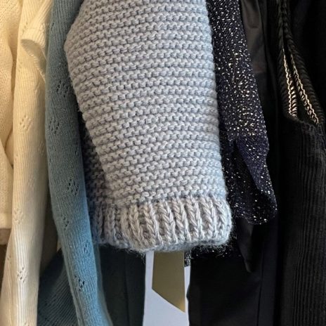 Warm knit blouse - soft blue - 5