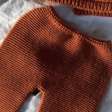 Warm knit trousers - rust - 1