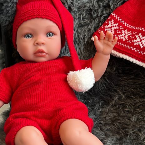 Christmas set - knitted suit & Santa hat - 5