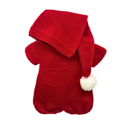 Christmas set - knitted suit & Santa hat - 9