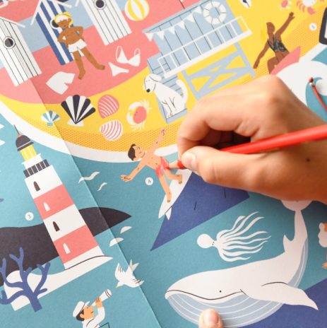 Colouring poster - seaside