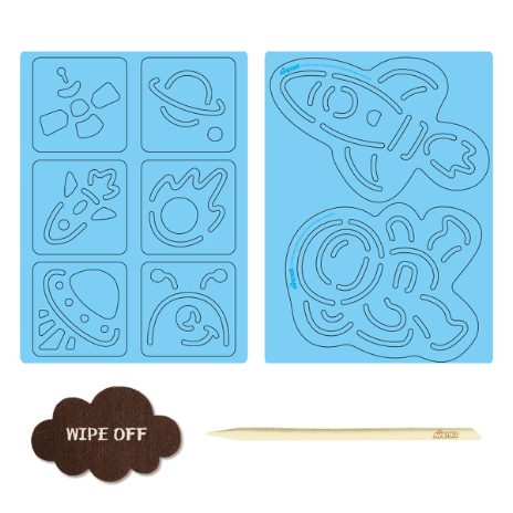 Scratch with stencils - space  - 2