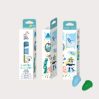Acorn-shaped crayons - cold colours - icon