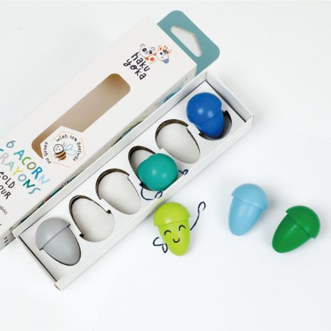 Acorn-shaped crayons - cold colours - 1