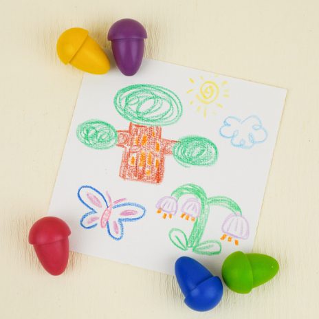 Acorn-shaped crayons - cold colours - 2