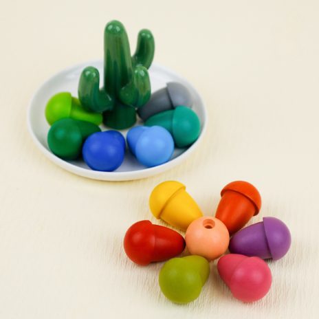 Acorn-shaped crayons - cold colours - 3