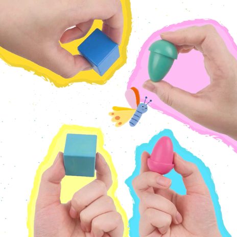 Acorn-shaped crayons - cold colours - 7