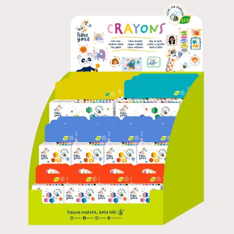 Display for spiral crayons