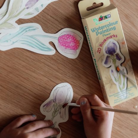 Paint bookmarks with water - flowers - 1