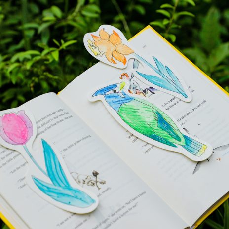 Paint bookmarks with water - flowers - 3