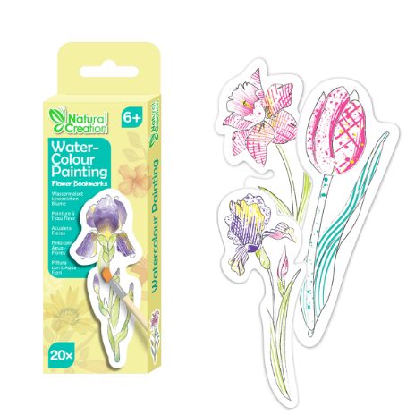 Paint bookmarks with water - flowers - 7