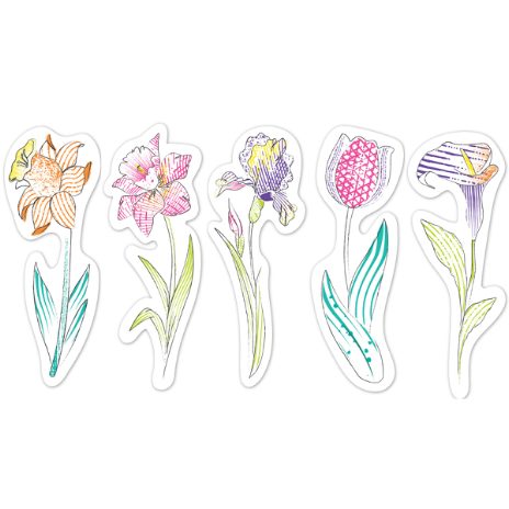 Paint bookmarks with water - flowers - 8